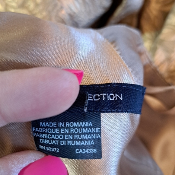 French Connection Blousy Bloom Gold Jacquard Dress‎ Size 4 - Picture 6 of 10